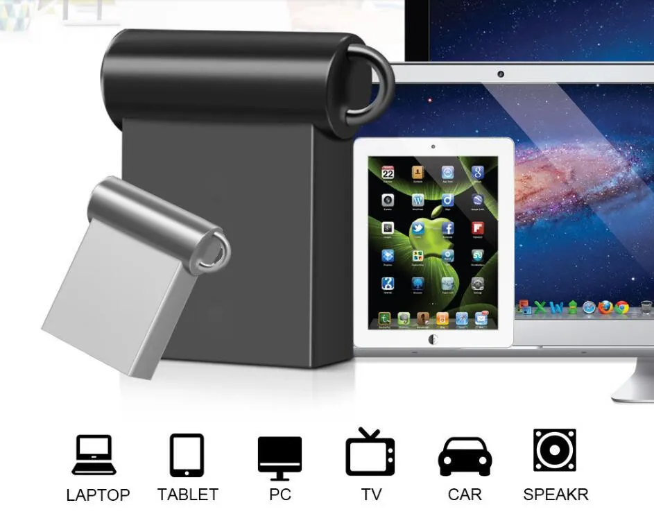 جديد Super Mini Metal USB Flash Drive 4G 8G 16G PEN 32GB السرعة عالية السرعة عصا U DISK 64G Pendrive 2.0 MEMORIA