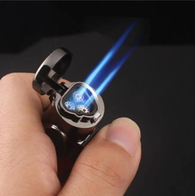 Triple Jet Torch Lighter Butane Refillable Cigar Puncher Windproof