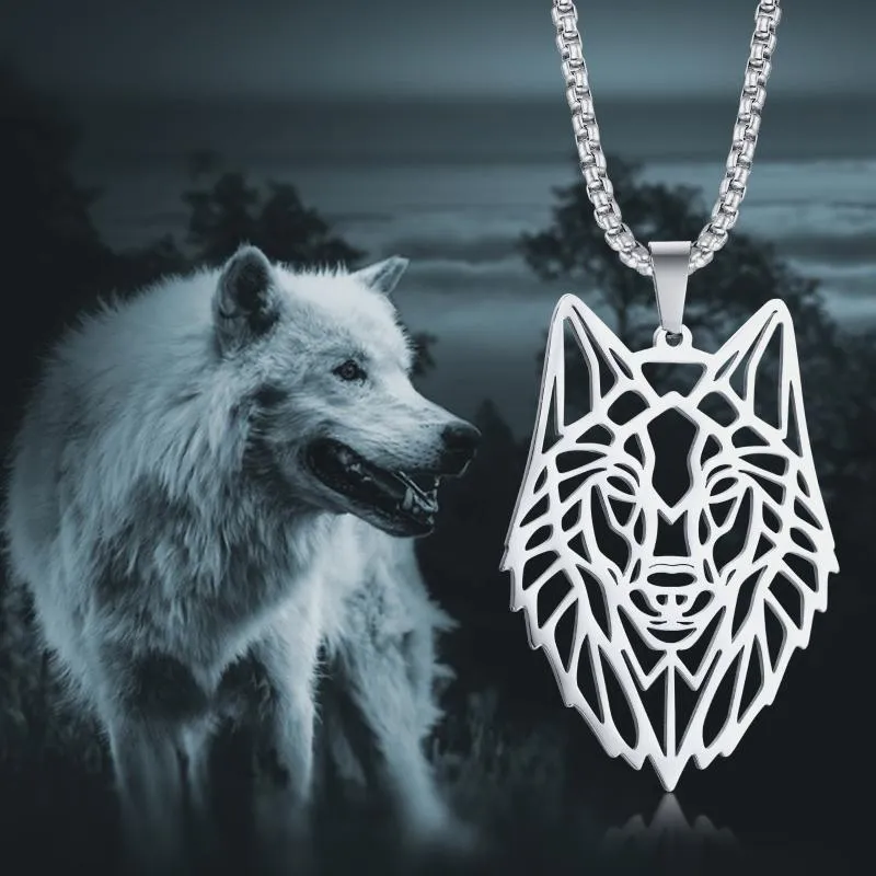 Anhänger-Halsketten, Wolf-Halskette, heidnischer Wicca-Schmuck, Wikinger-Fenrir-Kopf, keltischer Schmuck