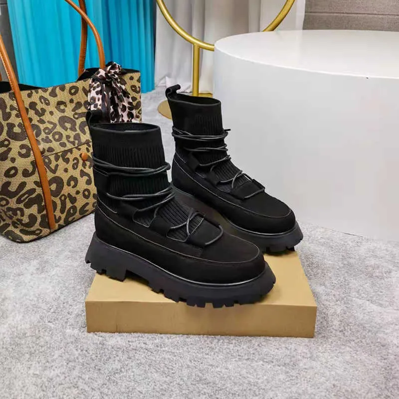 Luxury Designer Knitted Hiery Style Jacquard Black Slouch Ankle
