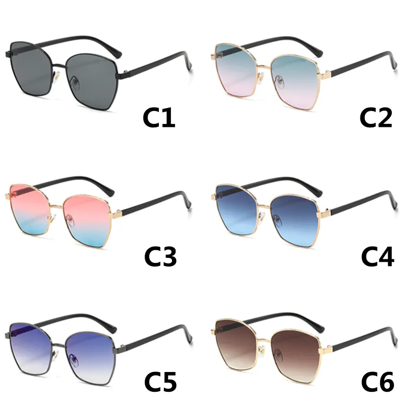 Designers solglasögon för kvinna metall ram polygon män solglasögon utomhus körning UV skydd