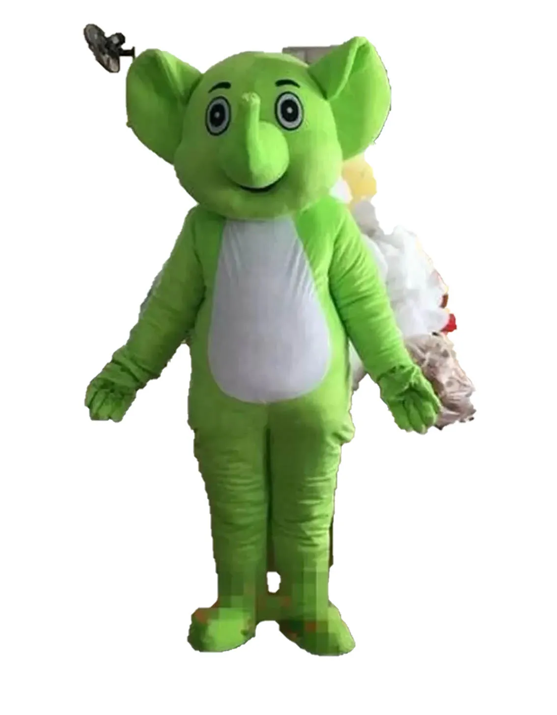 Högkvalitativ Grön Elephant Mascot Kostymer Halloween Fancy Party Dress Cartoon Character Carnival Xmas Påsk Reklam Födelsedagsfest Kostym Outfit