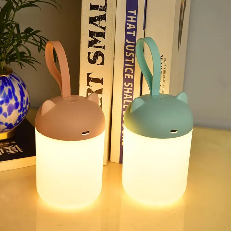Nachtlichten schattig aanraaklicht USB Oplaadbare babyoogbescherming draagbare led led huis