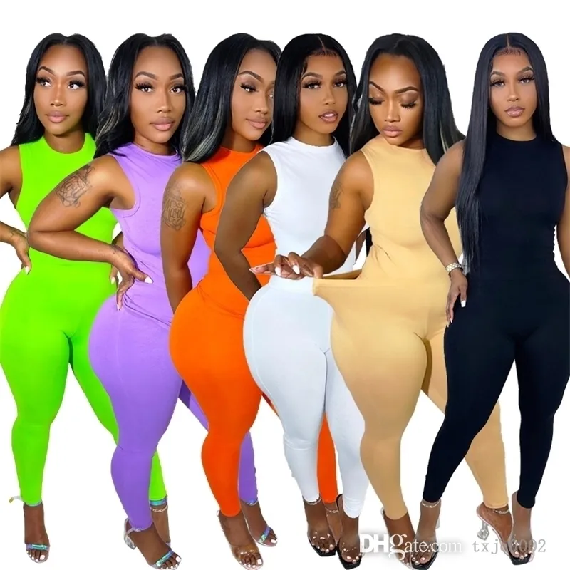 Women Tracksuits 2 Piece Set Yoga Pants Outfits Designer Sexy Sleeveless Crop Top T Shirt Leggings Suit Ladies Casual Clothes