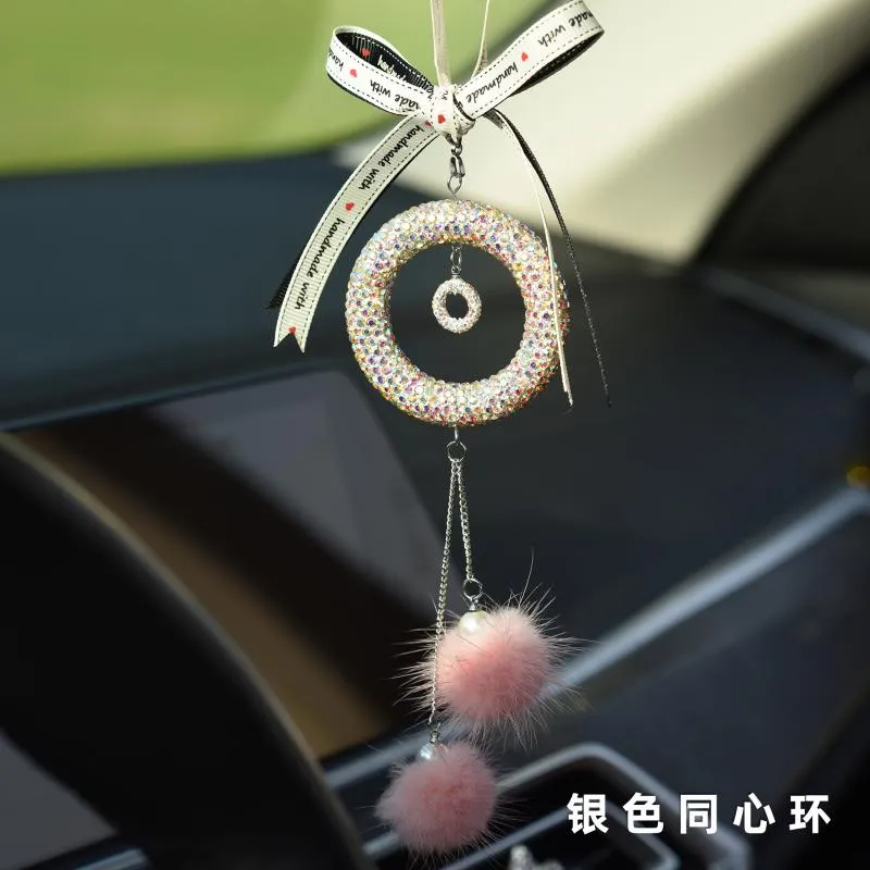 Dekoracje wnętrz dekoracja samochodu wisiorek koncentryczne kółka auto wstecz lustro wiszące ornament bling carro akcesoria dla dziewczynki prezenty