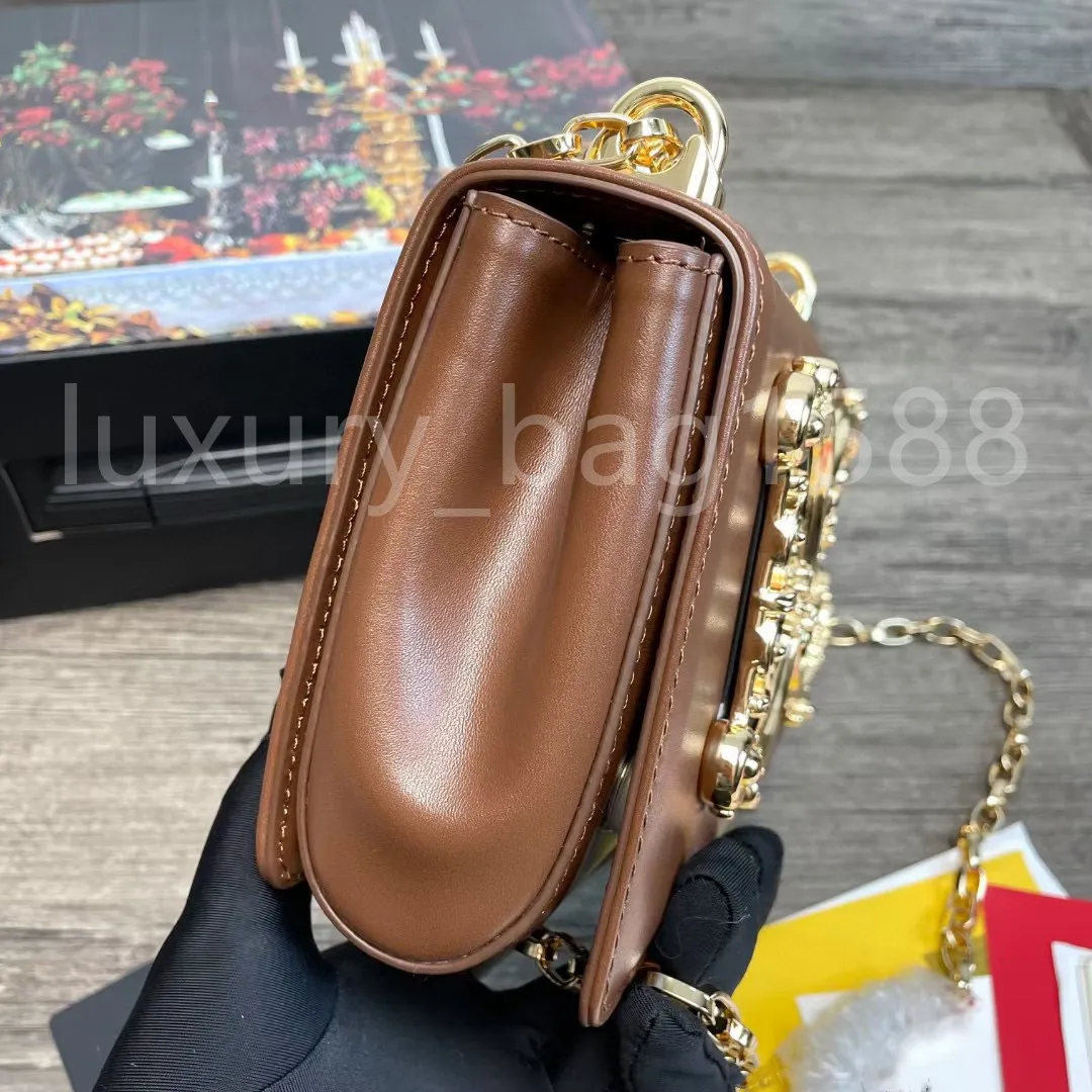 5A+ Top quality Slant Designer Women`s Bag Luxury Mini Black Gold Chain Shoulder Bag Classic flip clutch purse