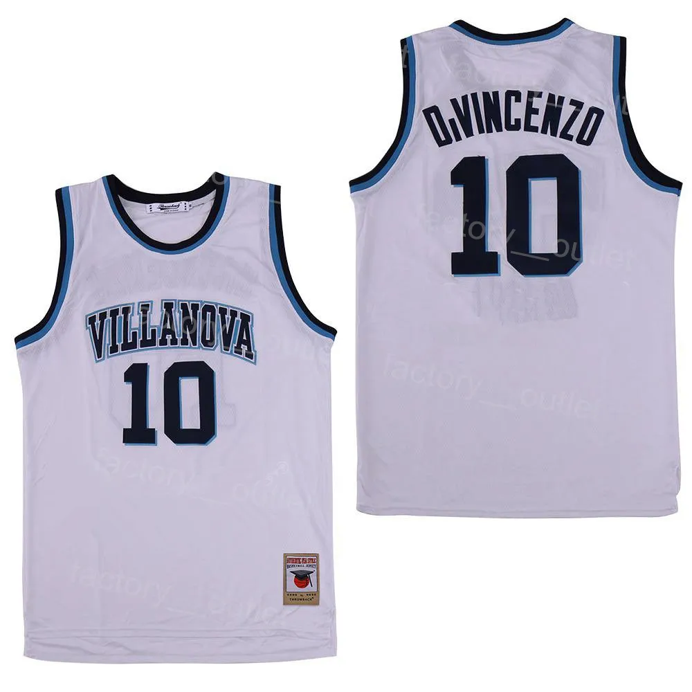 NCAA Villanova Wildcats College Basketball 10 Donte Divincenzo Jersey Erkek Üniversite Takımı Renk Spor Hayranları İçin Beyaz Hiphop Nefes Alabbe Hip Hop Tüm Dikiş