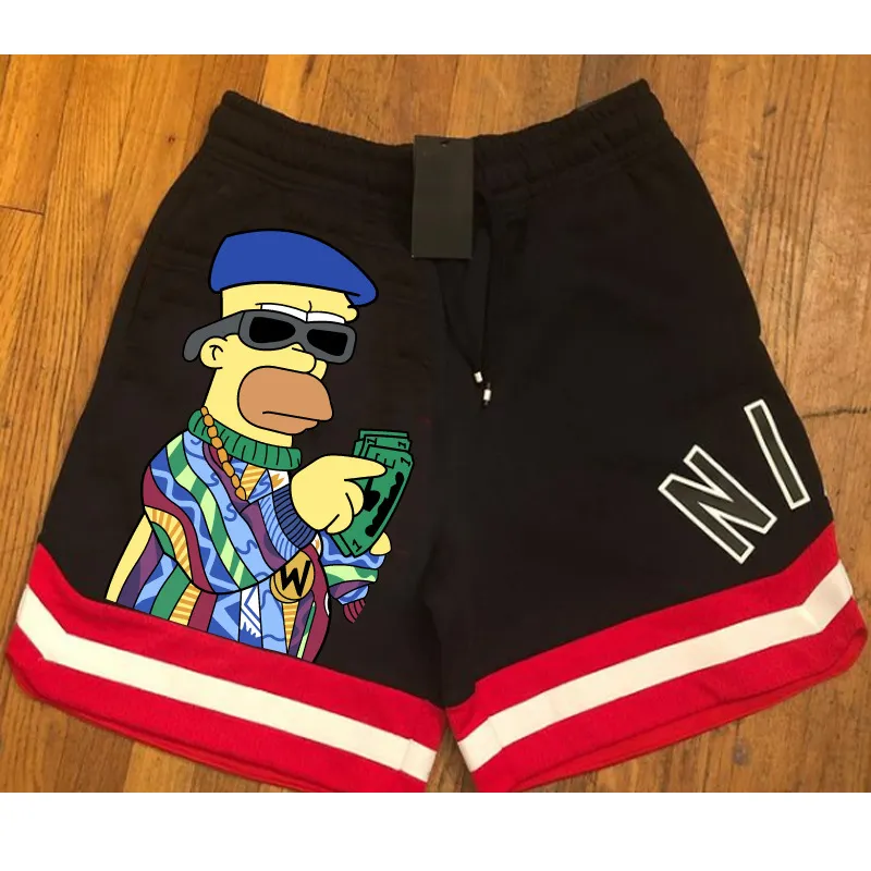 Summer Men's Pants 100% Cotton Panty Shorts Beach Cartoon Printed Sportswear Pant