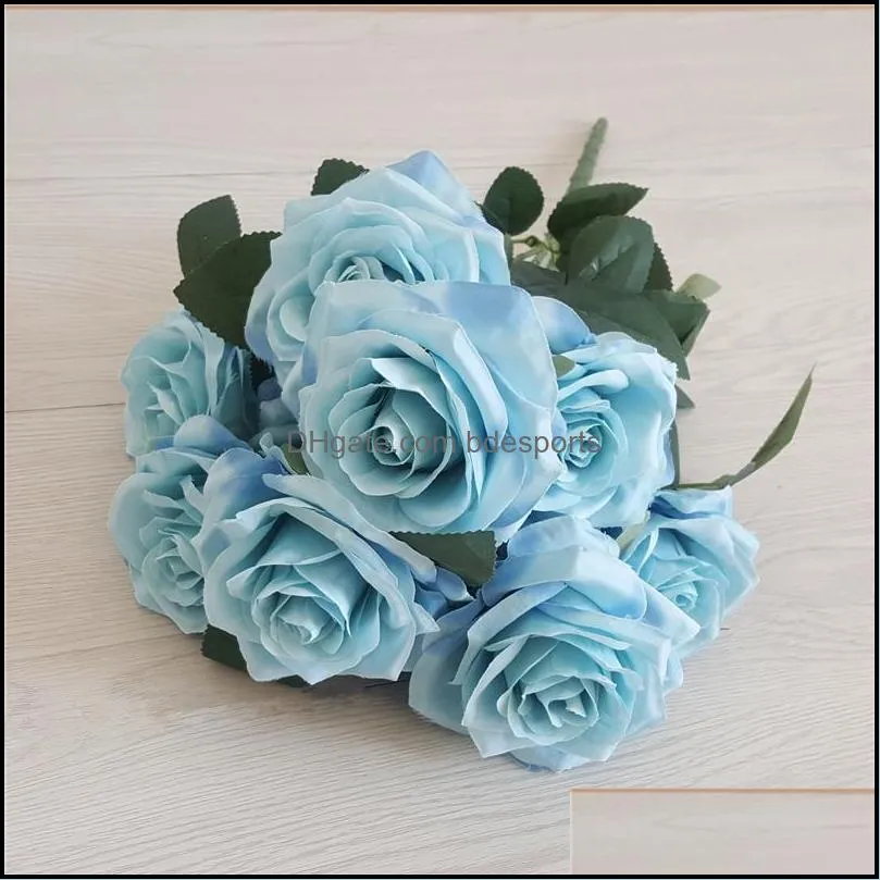 Decorative Flowers A bouquet of 10 French simulated rose wedding bouquets for home decorations table top decoration roses 42 styles 16