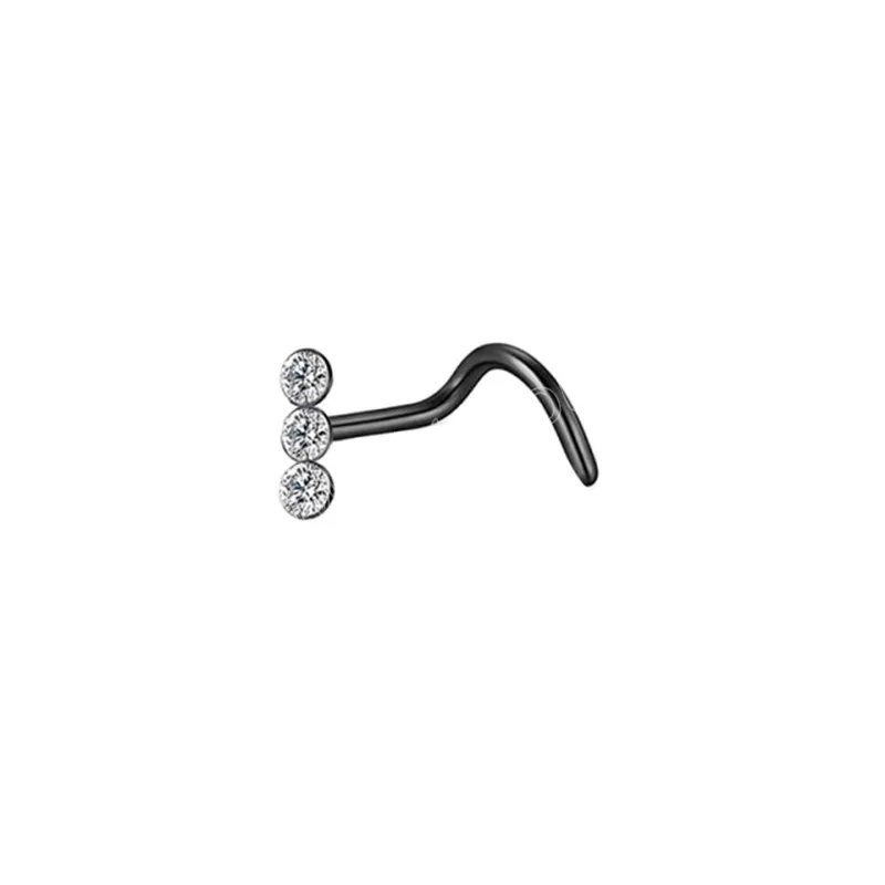 JFORYOU 14 Pezzi Forma L Naso a Bottone 20 Gauge Piercing Opal CZ Naso Bottone in Acciaio Inossidabile Anello a Forma L Piega per Corpo Gioielli