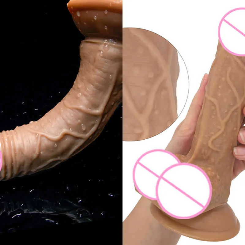 Nxy dildos granule liten penis brun imitation silikon falsk kvinnlig onani vuxna roliga produkter 220607