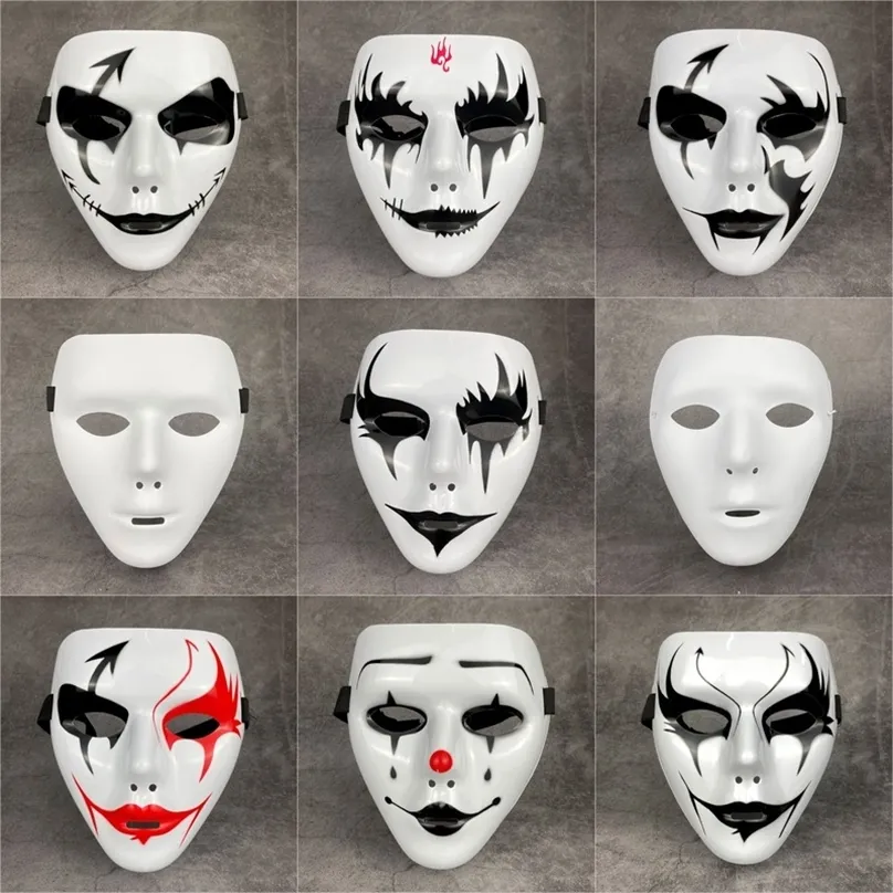 Cadılar Bayramı Satan Çocuklar Masquerade Full Yüz Hip Hop Elinde Beyaz Sokak Dans Erkek Maskesi 220707