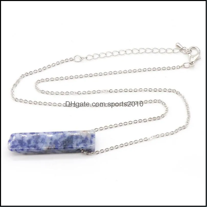 natural crystal stone pendant raw mineral irregular rectangle quartz pendulum amazonite tiger eye lapsi crystals necklaces healing