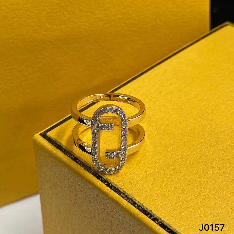 Luxe Ontwerpers heren Ring Vrouwen Sieraden Diamant Goud Liefde Ringen Engagements Voor Vrouwen Letter F Merk La Bague Anelli