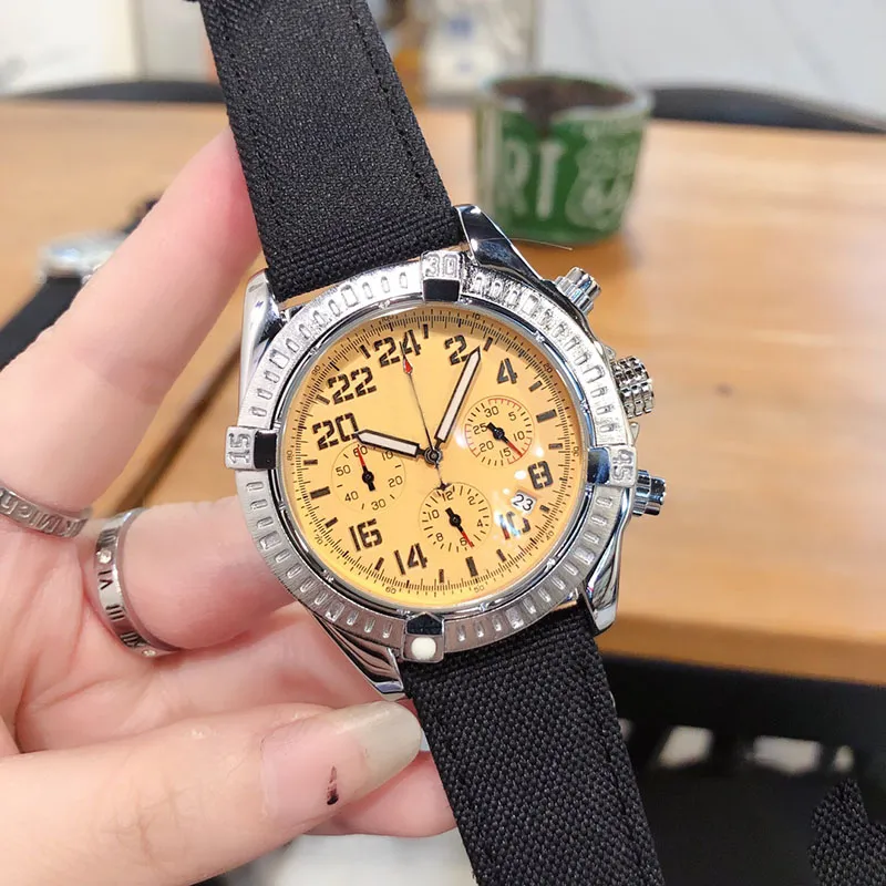 Mens Watch Multi-function Quartz Movement Watches 43mm Sappire Business Wristwatches Montre De Luxe