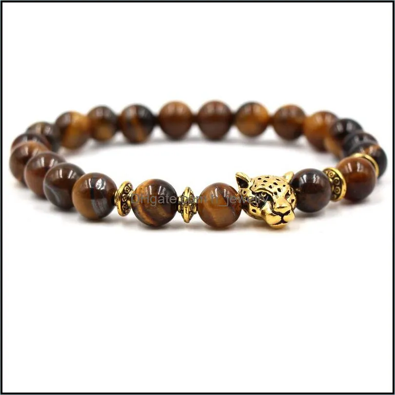 tiger eye natural stone skull fatima palms owl  head beads bracelet lucky mens bracelets hjewelry