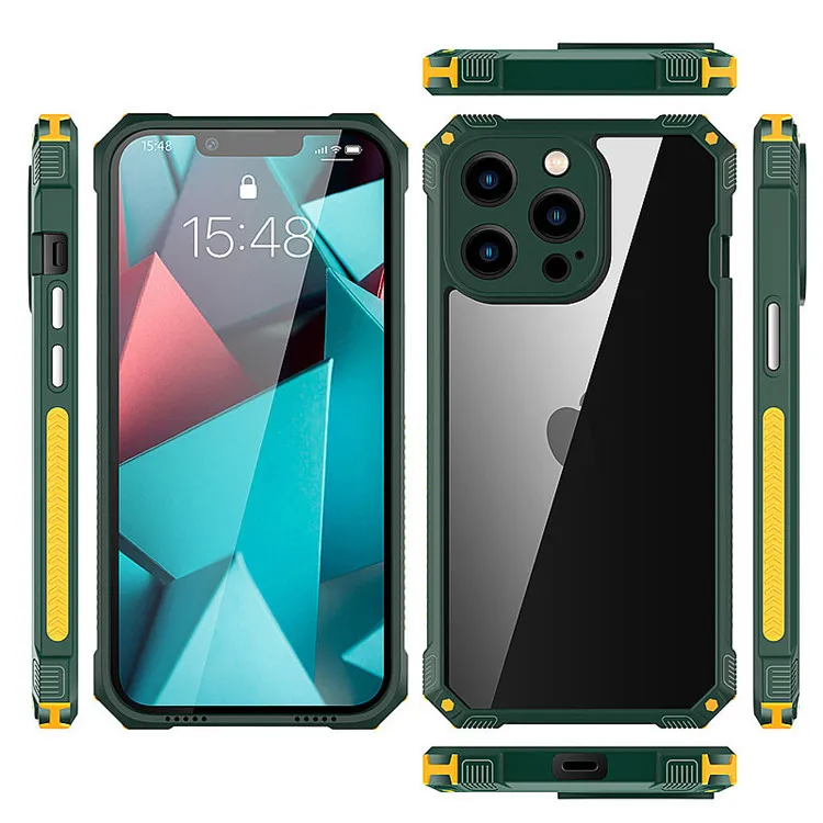 Custodie per telefoni per iPhone 13 pro max 12 11 XR 7 8 plus Airbag a quattro angoli anti-caduta assorbimento degli urti TPU Acrilico Accessori mobili trasparenti Cover posteriore protettiva