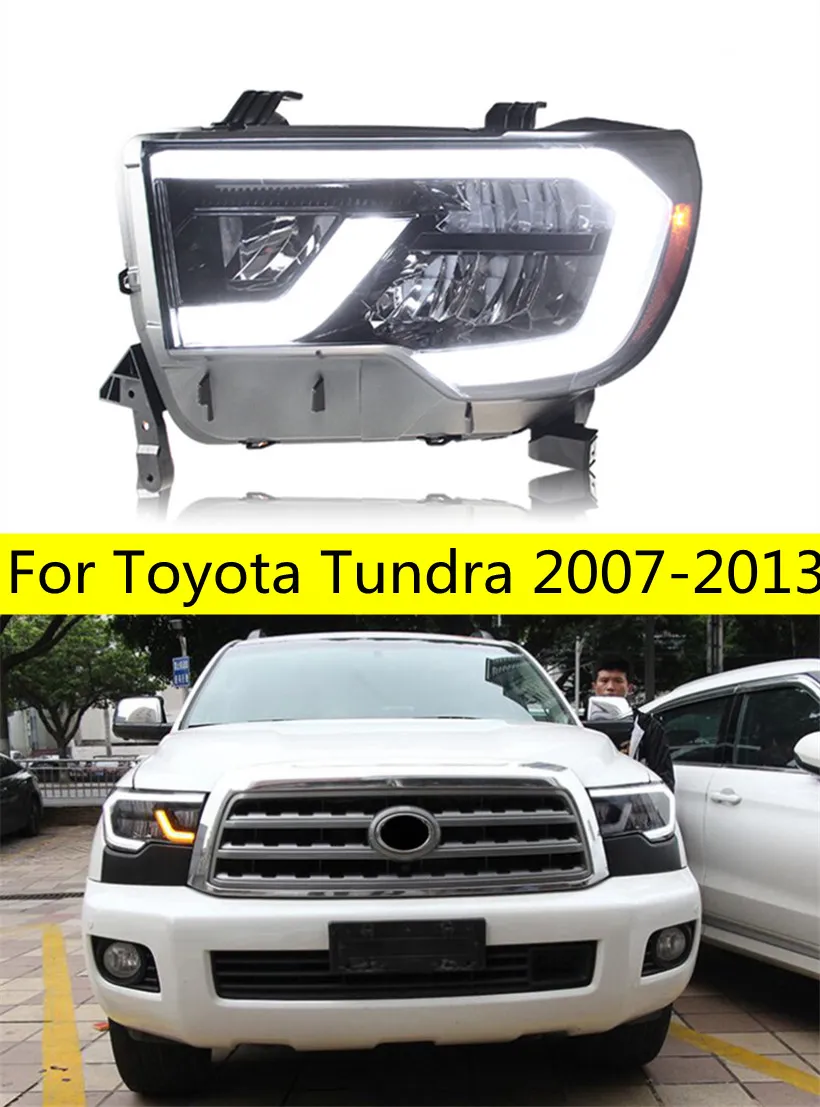High Beam Lights för Toyota Tundra 2007-2013 Sequoia LED Stream Turn Signal Dayme Low Beam Light