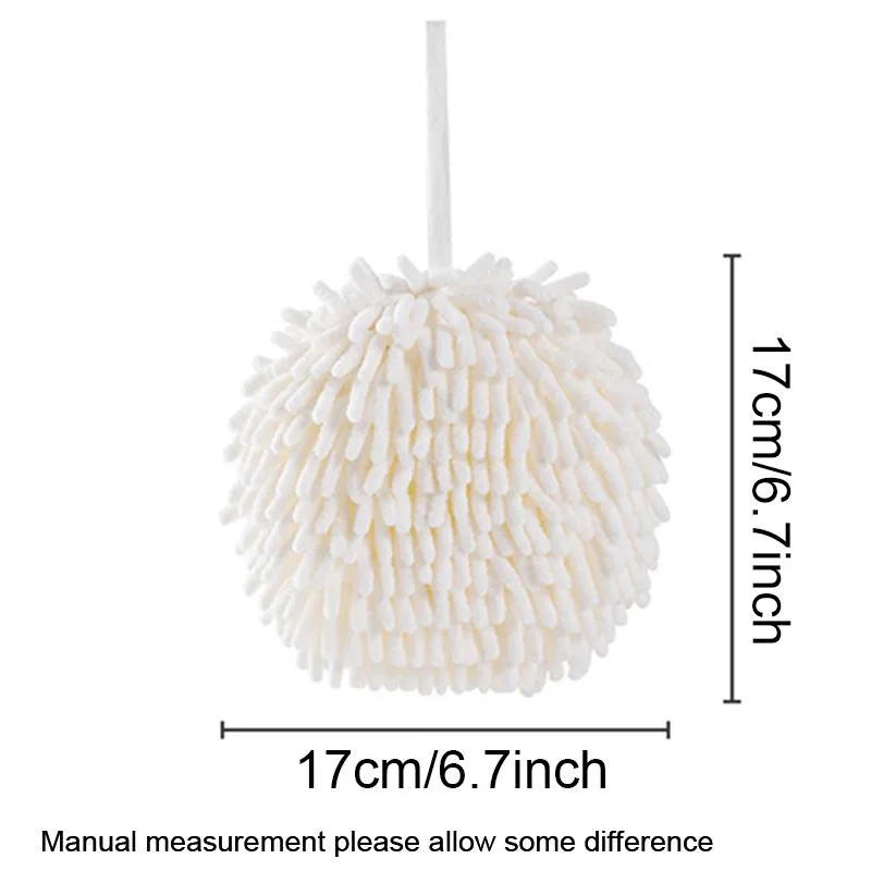 Soft Chenille Kitchen Bathroom Hand Towel Ball Wall-Mounted Hanging Wipe Cloth Quick Dry Super Absorbent Microfiber Hand Towels HY0388