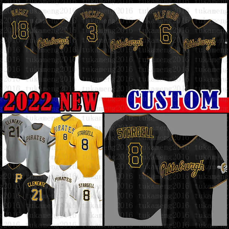 2022 Neu 8 Willie Stargell 21 Roberto Clemente Baseball-Trikot Anthony Alford Herren Cole Tucker Roberto Prez Ben Gamel