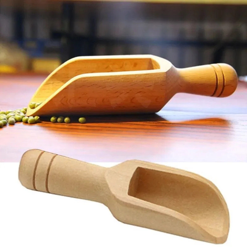 Mini cuillères en bois sel de bain poudre détergent poudres cuillère bonbons blanchisserie thé cuillères à café écologique jouet en bois cuillère 7.7 * 2.2cm