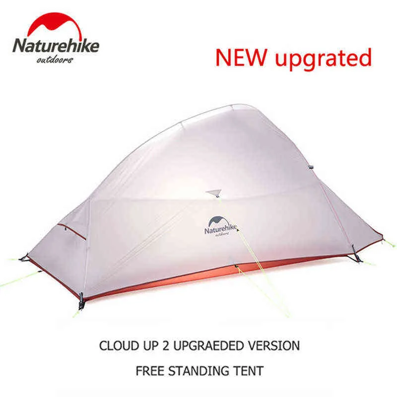 Naturehike Cloud Up Serie 123 Tenda de acampamento atualizada tenda de caminhada ao ar livre a água 20D 210T Backpacking Backpacking com tapete livre H220419