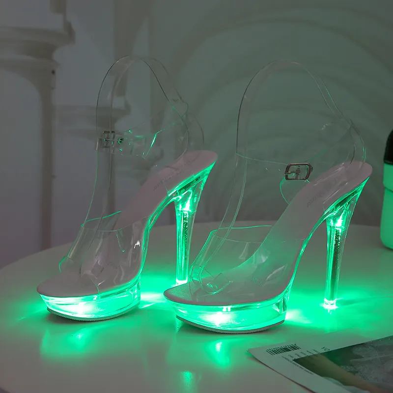 Green stripper heels sales