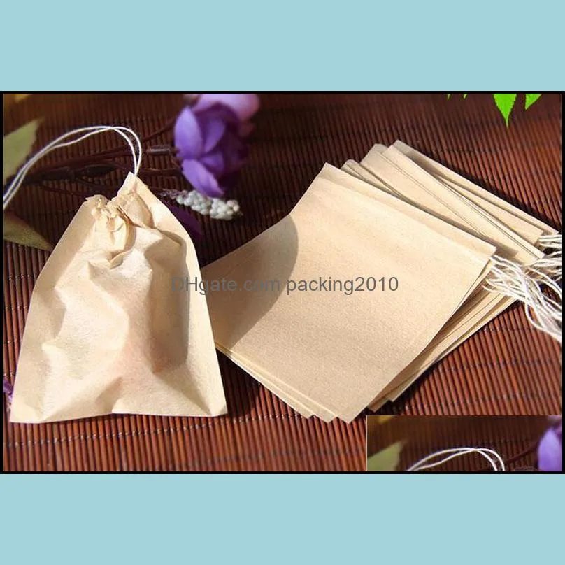 60 X 80mm Wood Pulp Filter Paper Disposable Tea Strainer Filters Bag Single Drawstring Heal Seal Tea Bags No bleach Go Green ZA1419