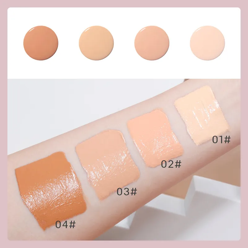 Matte Foundation mit vollständiger Deckkraft, halbe Zuckercreme, samtige, seidige, wässrige Basis, cremige Ölkontrolle, glattes Gesichts-Make-up