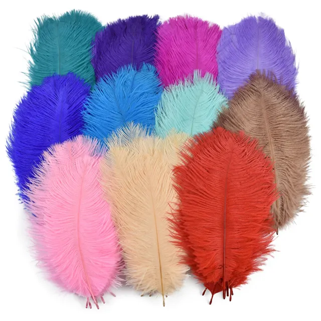 Wedding Decorations Colorful Ostrich Feathers 15-20CM 6-8" Table Centerpiece Decorative White Ostrich Feather Handicraft Accessories