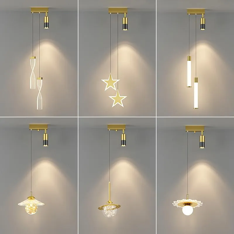 Pendant Lamps Modern Luxury Black Gold Hanging Lamp For Bedroom Bedside