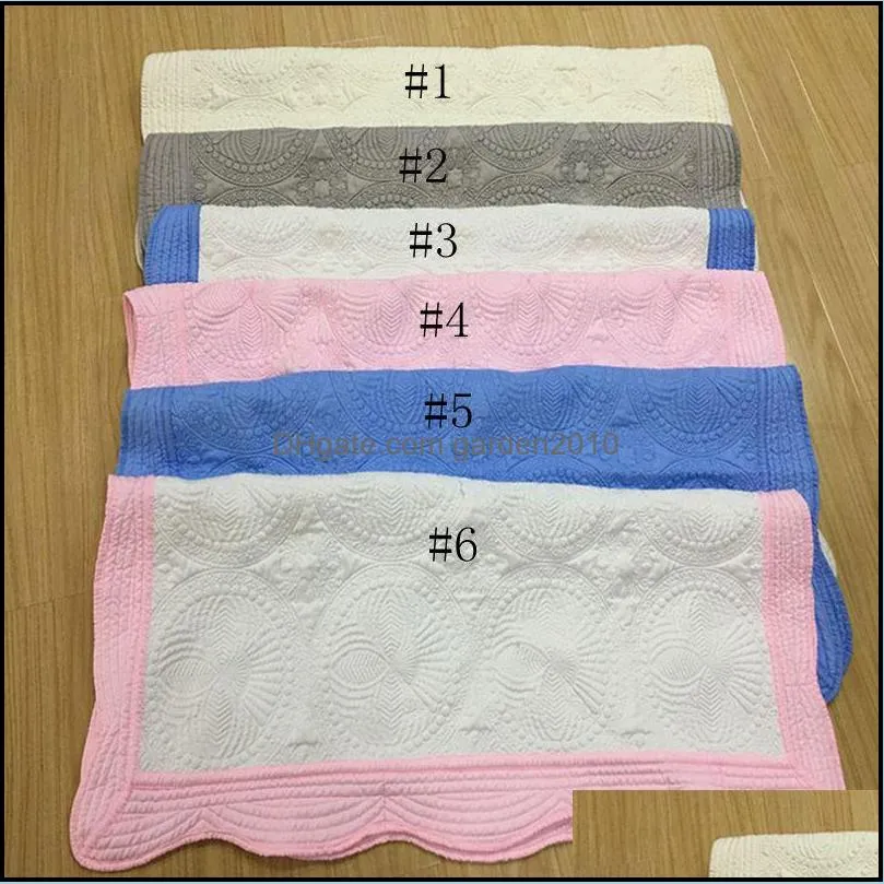 Baby Blankets 100% Cotton Kids Blanket Scalloped Quilted Child Blankets Infant Swaddling Summer Home supplies 6 Designs 50pcs YW448