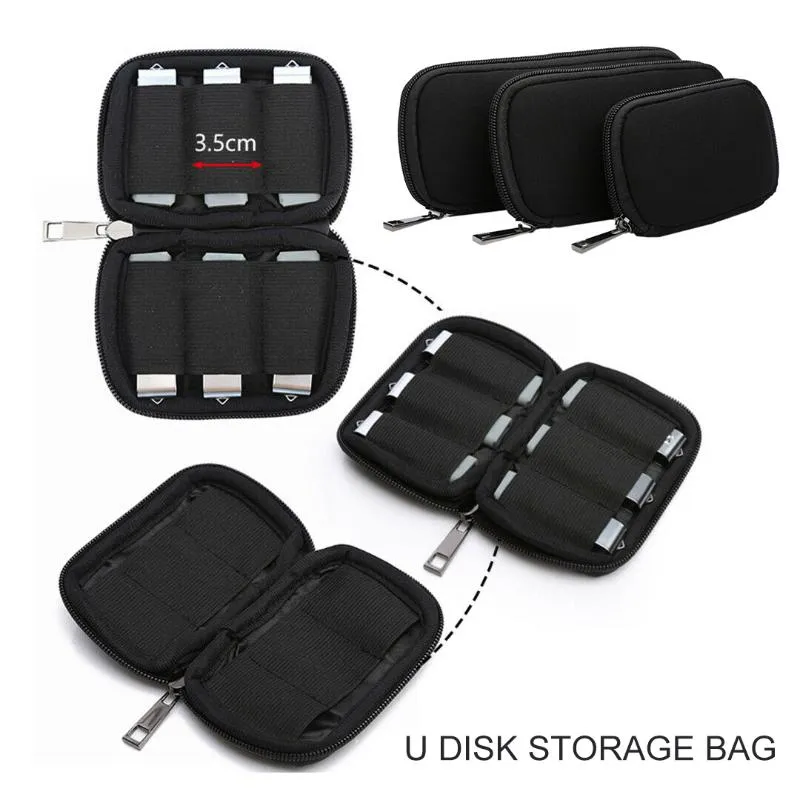 Bolsas de almacenamiento, 1 unidad, bolsa S/M/L para unidades Flash USB, estuche organizador con cierre de cremallera, viaje, a prueba de polvo, a prueba de golpes, portátil