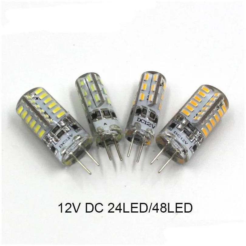 led g4 bulb mini corn bulb dc12v ac/dc12v 220v 24led/48led/64led cold/warm white 1w led can replace 10w halogen
