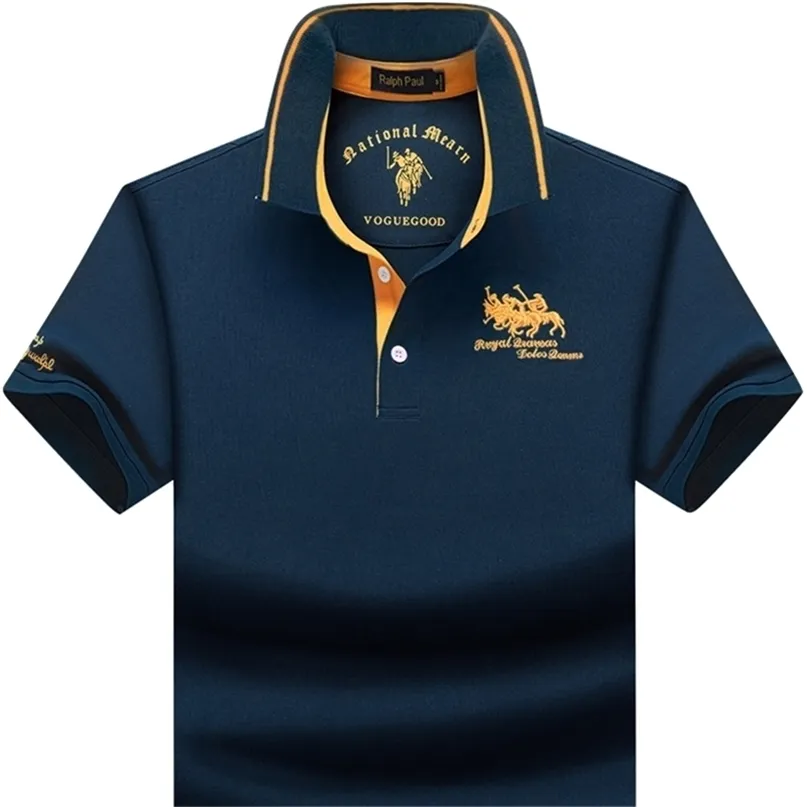 Polo-Herren-Kurzarm-T-Shirt Sommer-Herren-T-Shirt mit lockerem Revers, großer Größe und halben Ärmeln – 220513