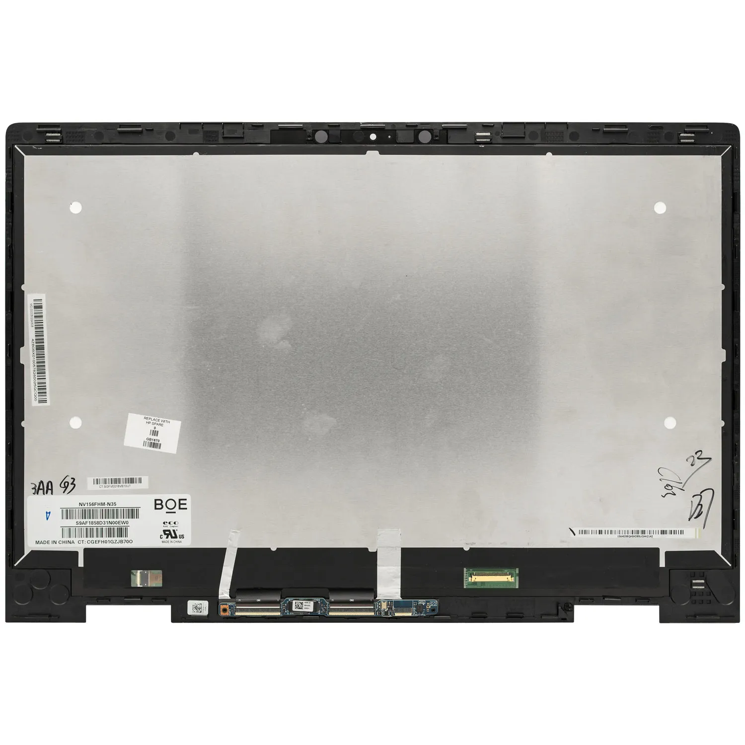 15,6-Zoll-LCD-Laptop-Touchscreen-Digitizer-Baugruppe mit Blende für HP ENVY x360 15-bp108ca 15m-bp111dx 15m-bp112dx FHD NV156FHM-N35