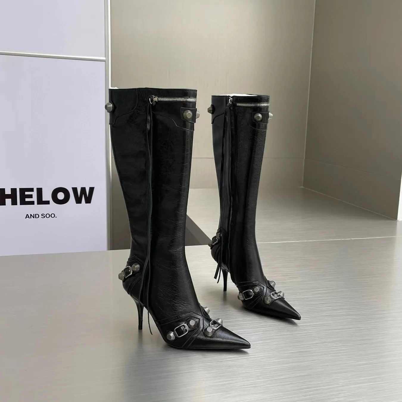 Retro tassel side checked back zipper chunky heel shop all season booties