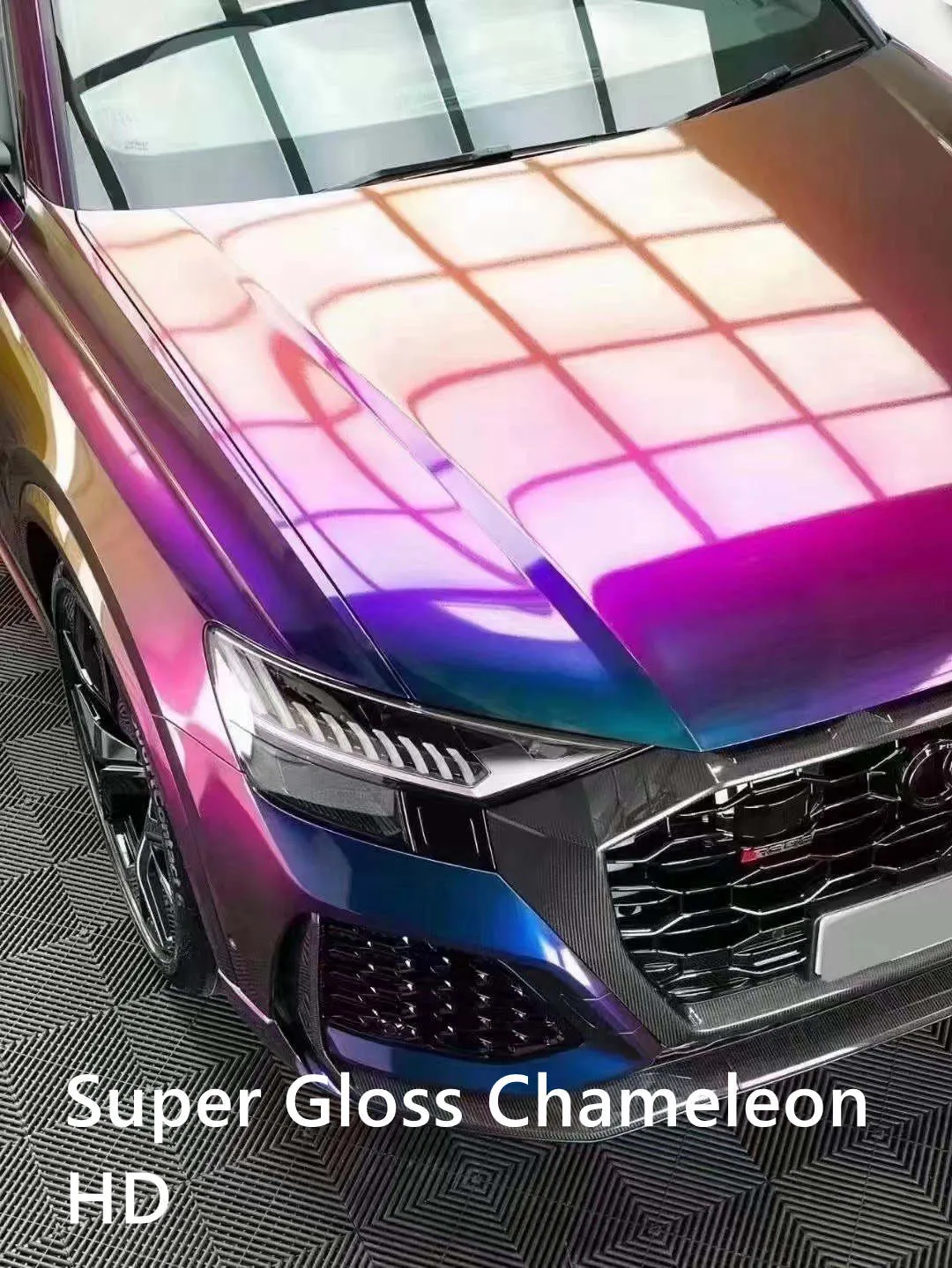 Unicorn Tunnel Ultra Gloss Chameleon Shift Vinyl Wrap Foil med luftbubbla gratis med Pet Liner HD Finish Car Wrapping Film täcker storlek 1.52x18m 5x59ft Roll