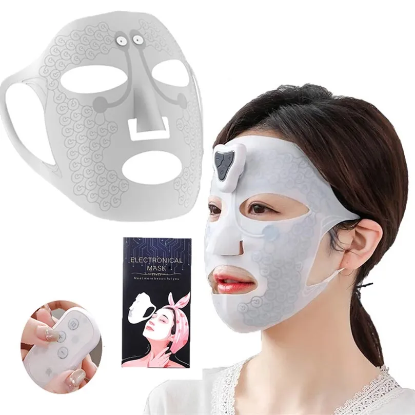 EMS Electric Pulse Face Mask Cream Absorption Massager Anti Wrinkle Skin Lifting Firming Beauty Device Machine 220426