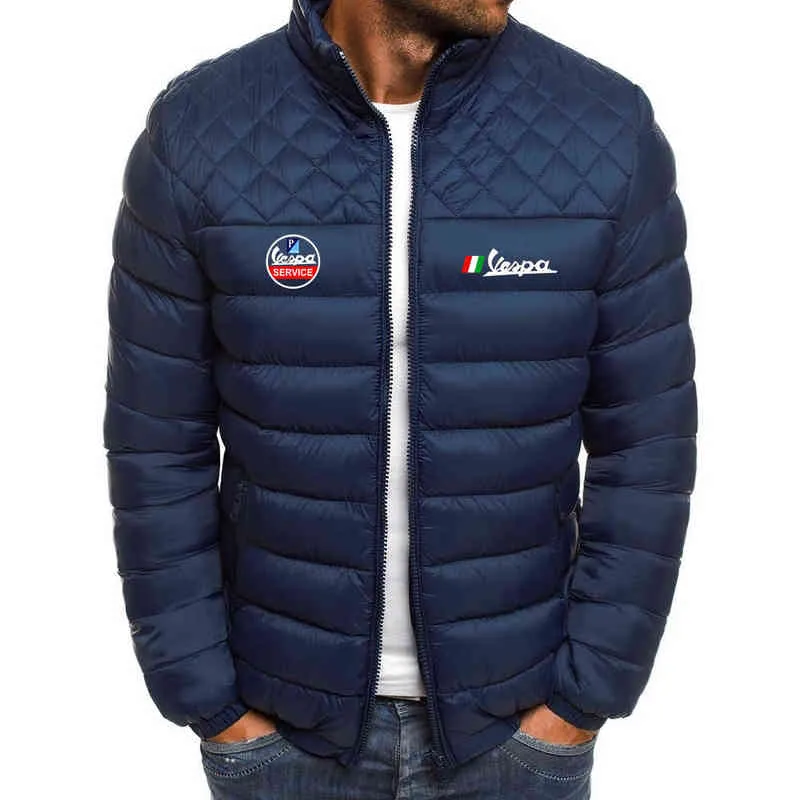 Winter Nieuwe Vespa Gedrukte Custom Made Solid Color Men Down Jacket Katoen Warm Dikke Comfortabele man Down Jackets Tops Coat