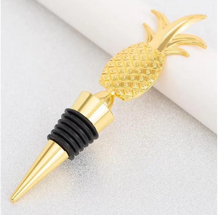 Metal Wine Stoppers Bar Tools Creative Pineapple Shape Champagne Bottle Stopper Wedding Guest Gifts Souvenir Gift Box Packaging