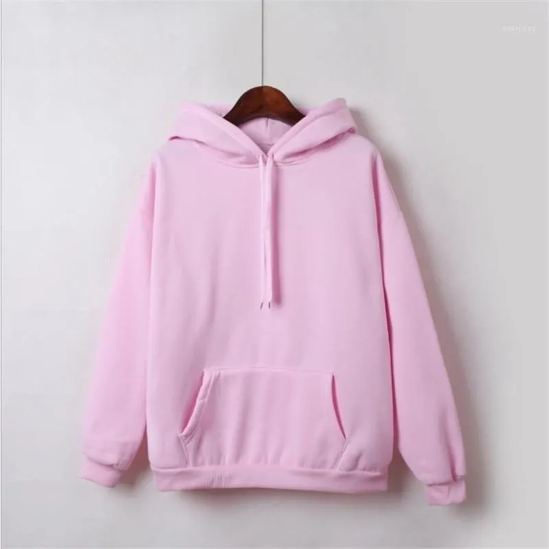 Kvinnor Hoodies Sweatshirts Kvinnor Fall 2022 Casual Solid Färg Hoodie Pocket Långärmad Pullover Sweatshirt Pastell Kläder Bluzy Damskie