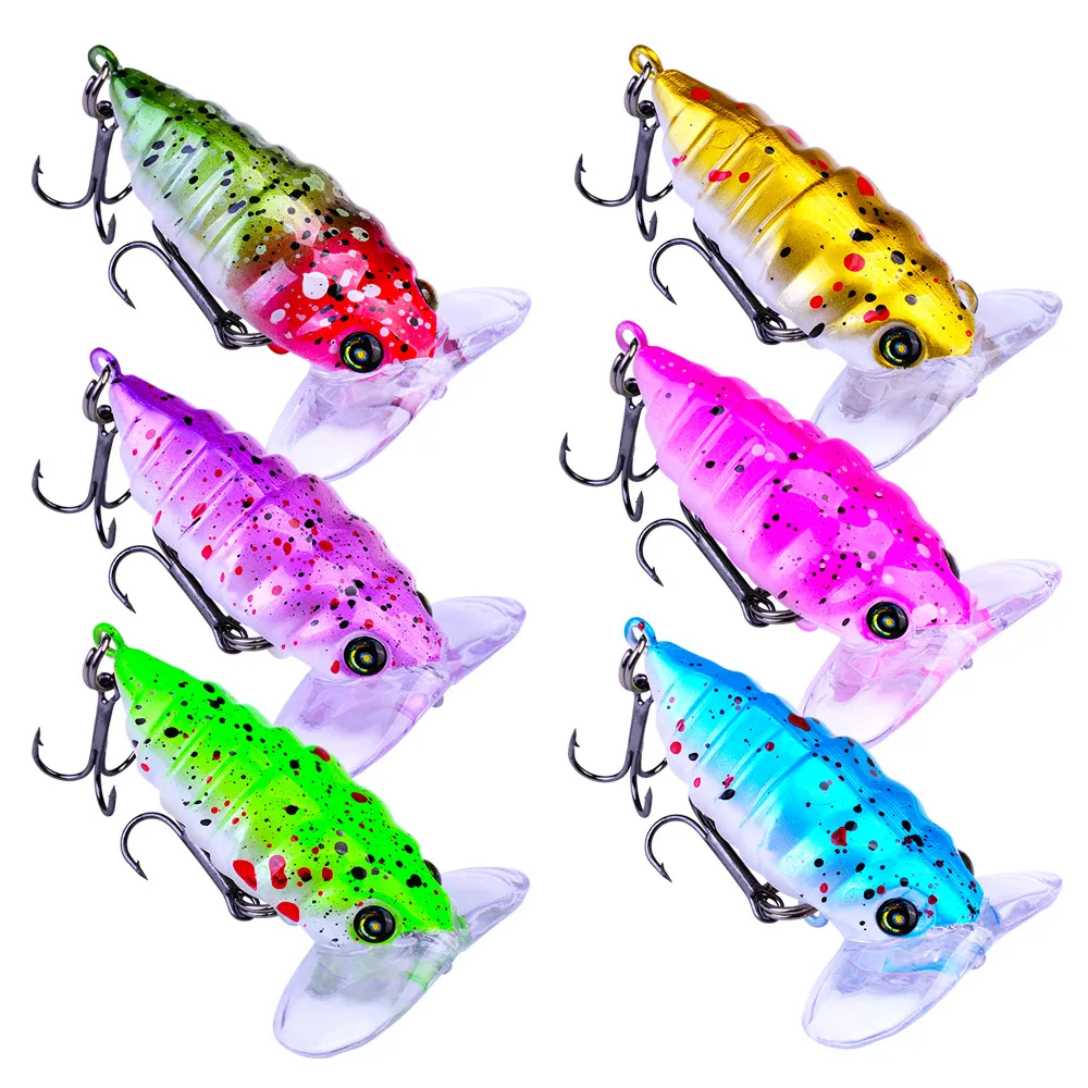 Topwater Bass Lures Fishing Bionic Tackle Wobbler Snakehead Bass Lure 5pcs  Freshwater Crank baits 6.0g/5cm Floating isca Artificial Hard Plastic Bait