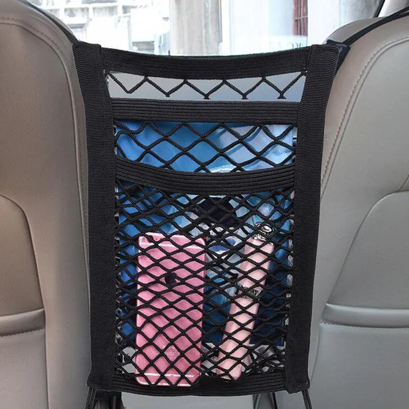 Car Organizer Layer Mesh Sedile posteriore Net Back Bag Pet Cargo Cloth Universal Multifunzione Storage Detriti BagsCar