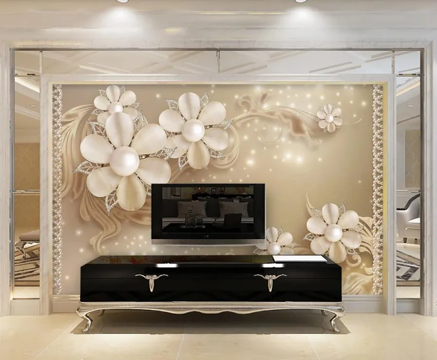 Custom 3D Photo Wallpaper Wall Decals Romantic Rose Flower Modern Living Room TV Background Mural DIY Self-Adhesive Wall Stickers : Buy Online At Best Price In KSA - Souq Is Now