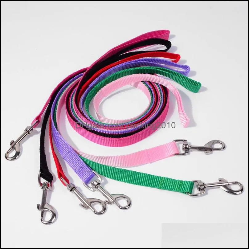 Width 1.5cm Long 120cm Nylon Dog Leashes Pet Puppy Training Straps Black/Blue Dogs Lead Rope Belt Leash ZA3963