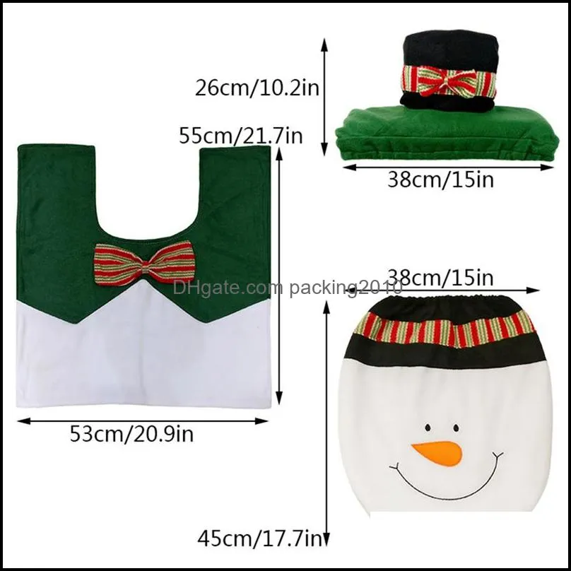 christmas santa toilet seat cover toilet paper box covers rug set christmas decoration bathroom decor sets