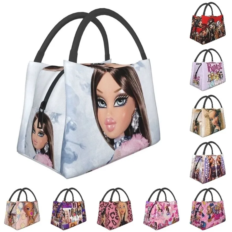 Lunhantes de lanches isolados quentes de Bratz Rock Angelz personalizados para viagens de escritório Fruit Frow Storage Saco 220711