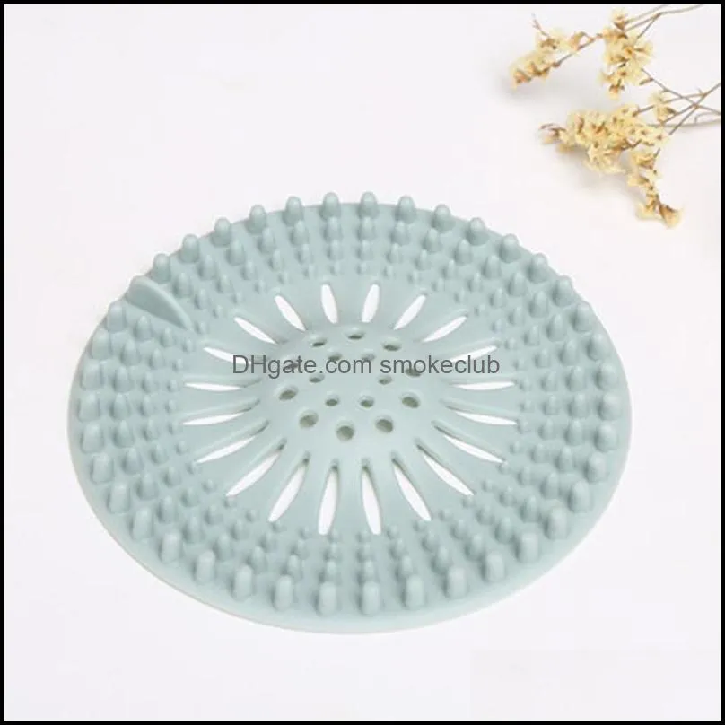 Silicone Kitchen Sink Filter Organizers Bathroom Drain Hair Filter Household Cleaning Tool 4 Colors DWA11392