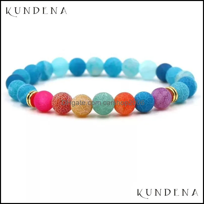 Tennis Unisex 7 Chakra Bracelet With Volcanic Lava Frosted Agates Wrists  Buddha Charm For Men And Women1